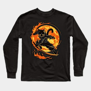 Cat Ninja Saga Stealthy Assassin Long Sleeve T-Shirt